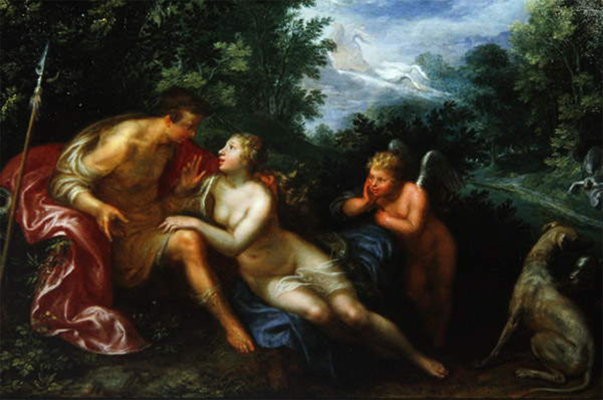 ARTXLXXBN Famous Art Print Poster Vintage Wall Art Venus and Adonis by Paulus Moreelse Canvas Art Poster for Home Decor 60x90cm
