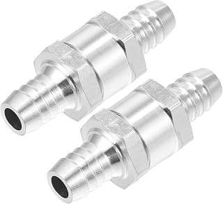 Fuel Line Check Valve/Inner Non Return One Way Check Valve Fuel Petrol Gasoline Diesel for Fuel Systems/Durable Aluminum Alloy 1/2" 12mm OD / 2pcs
