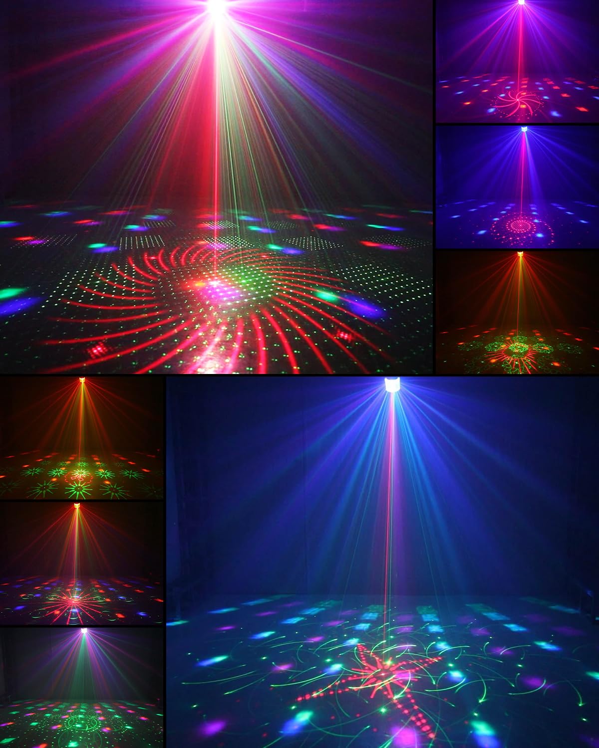 Eagou Diary Luces Discoteca para Casa, 23 Modos Luces Fiesta RGBP Flash Discoteca Mini Luces DJ Lámpara Discoteca Controlada por Control Remoto Luz LED Escenario para Home Party
