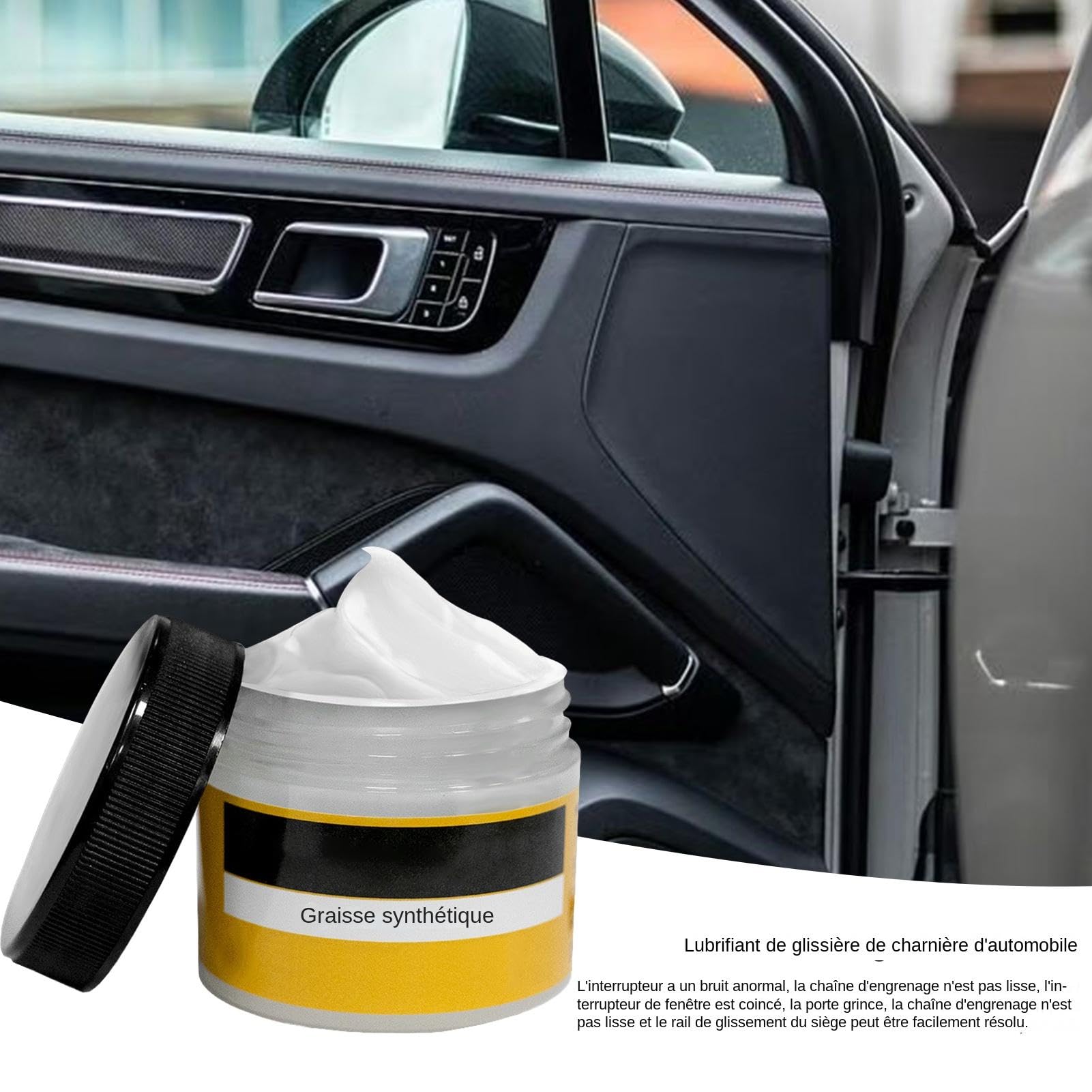 Graisse lubrifiante automobile,graisse automobile Graisse lubrifiante pour portière de voiture Graisse automobile blanche, graisse de voiture tout usage pour porte de voiture, charnière, roulement