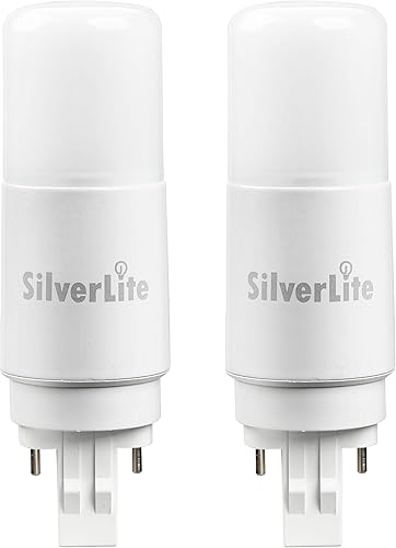 Miniatura 1 de Silverlite - Paquete de 2 bombillas LED de 5W (equivalente a 13 CFL), 500 lúmenes, luz blanca (2700k), balastro CFL, bipin