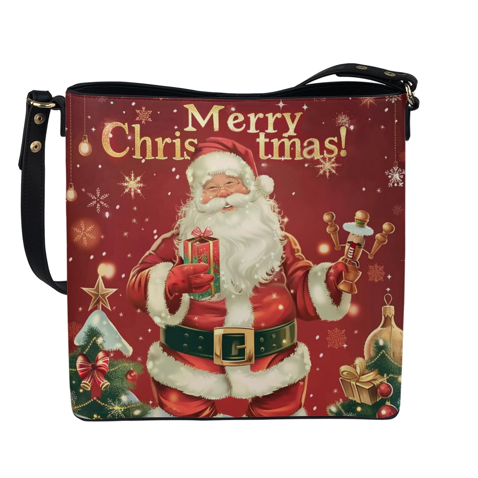 HUGS IDEA Boho Bags for Women Leather Handbag Shoulder Bucket Crossbody Purse