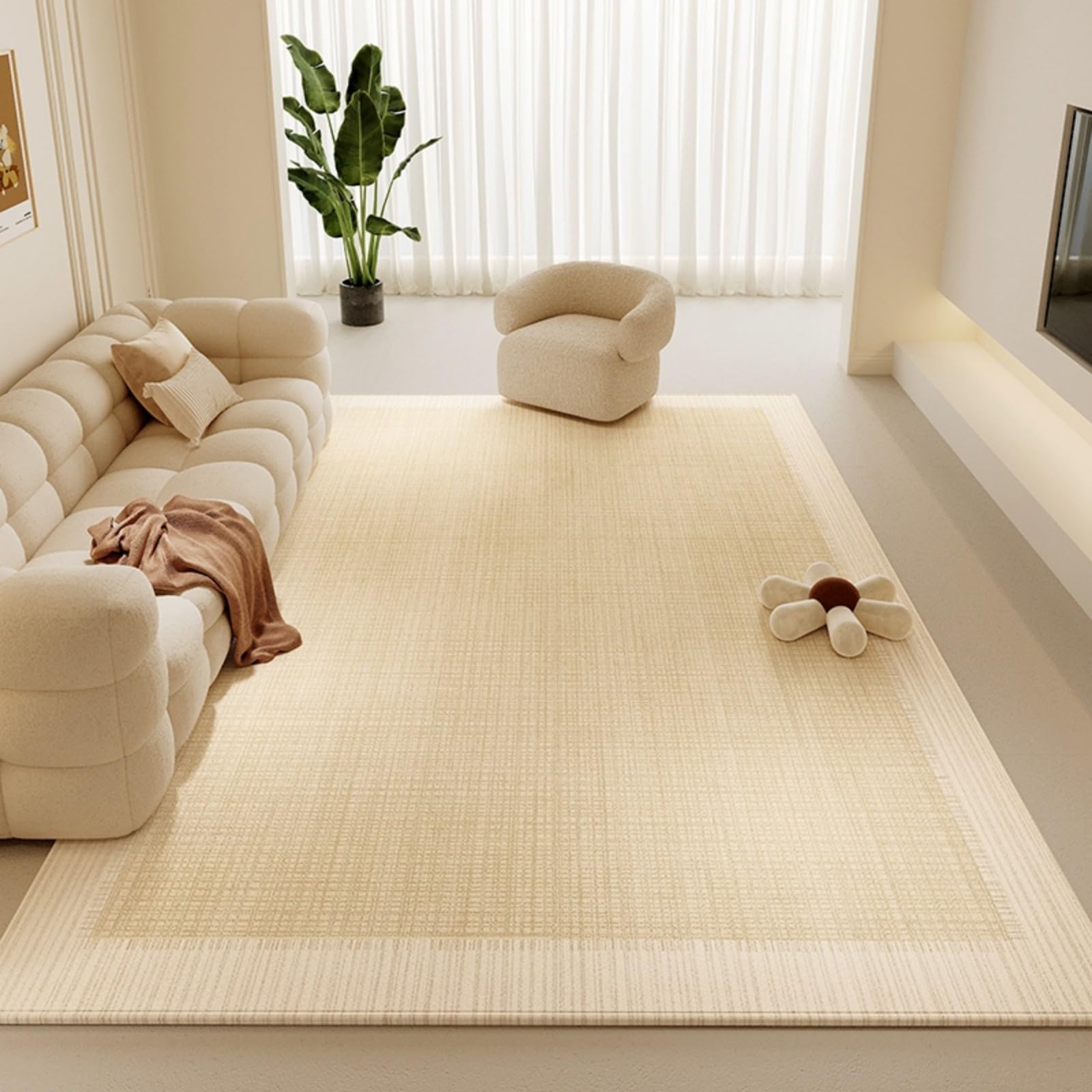 Tapis de salon doux et moelleux pour une décoration de chambre cocooning