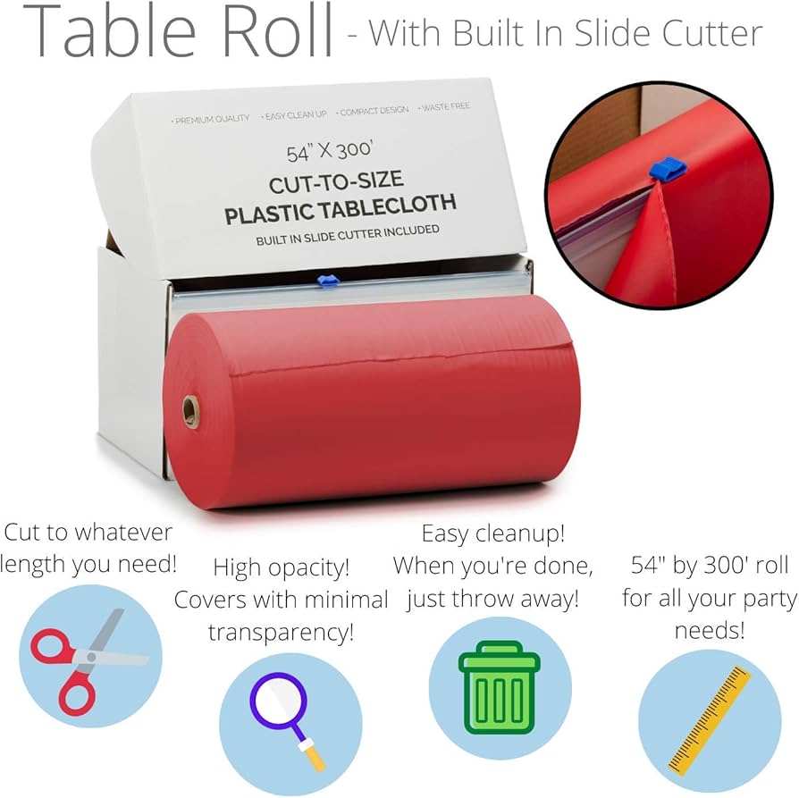 輸入専門CLEARS SHOP新品Neatiffy 54 In X 300 Ft Disposable Plastic Table Cloth