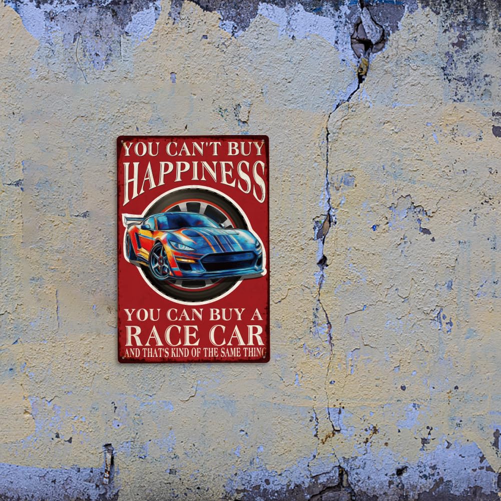 Plaque Murale Métal Voiture De Course Ancienne - Dimensions 30 X 20 Cm, Neuve