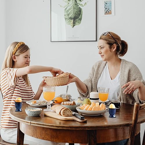 Miniatura 2 de Hasense Vasos de cerámica para huevos duros suaves, soporte de huevos de porcelana para huevos duros para desayuno, decoración de cocina, juego de