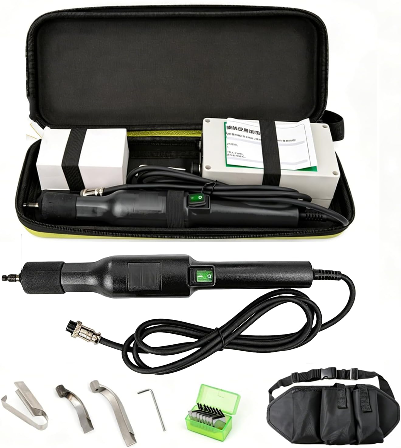 Electric Rubber Harvesting Knife, Rubber Collection Tool,Maple Syrup Tapping Machine, with Storage Box/2 Knife Holder/8 Blades, Replaceable Blade/Edge, Wireless/Wired Options(Corded)
