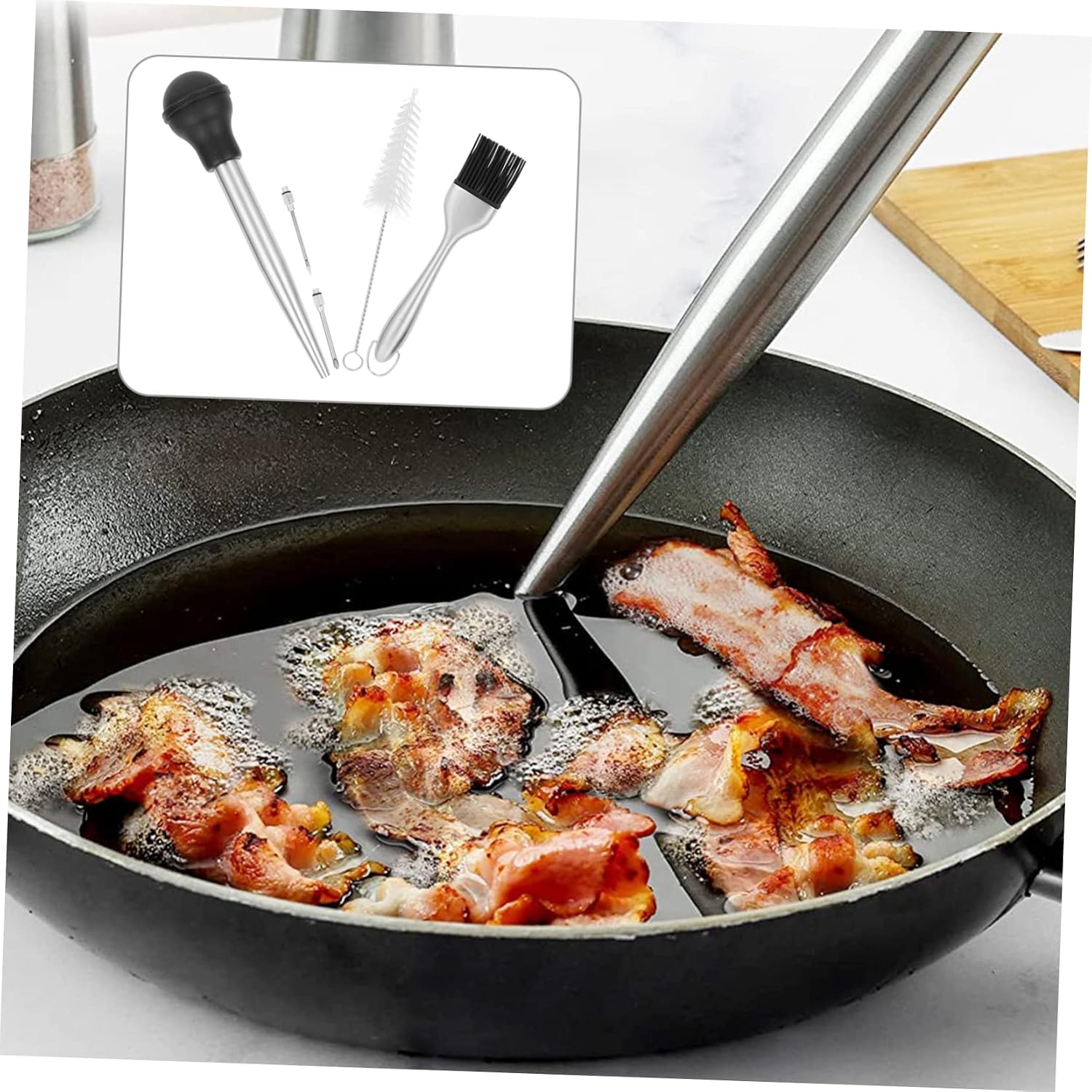 Garneck Turkey Seasoning Pump Meat Tenderizer Injector for Brine Marinade for Pork Beef Fish Chicken