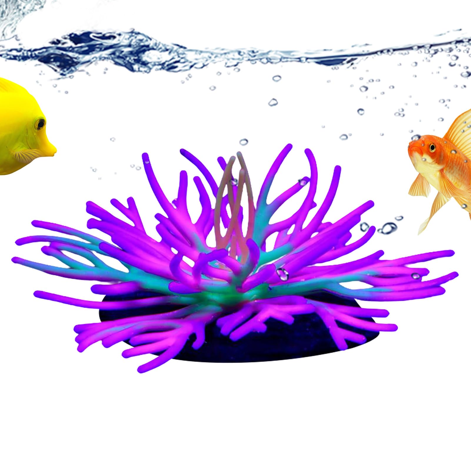 Quorvex Aquarium Decorations Coral | Suction Cups Glowing Coral Ornaments