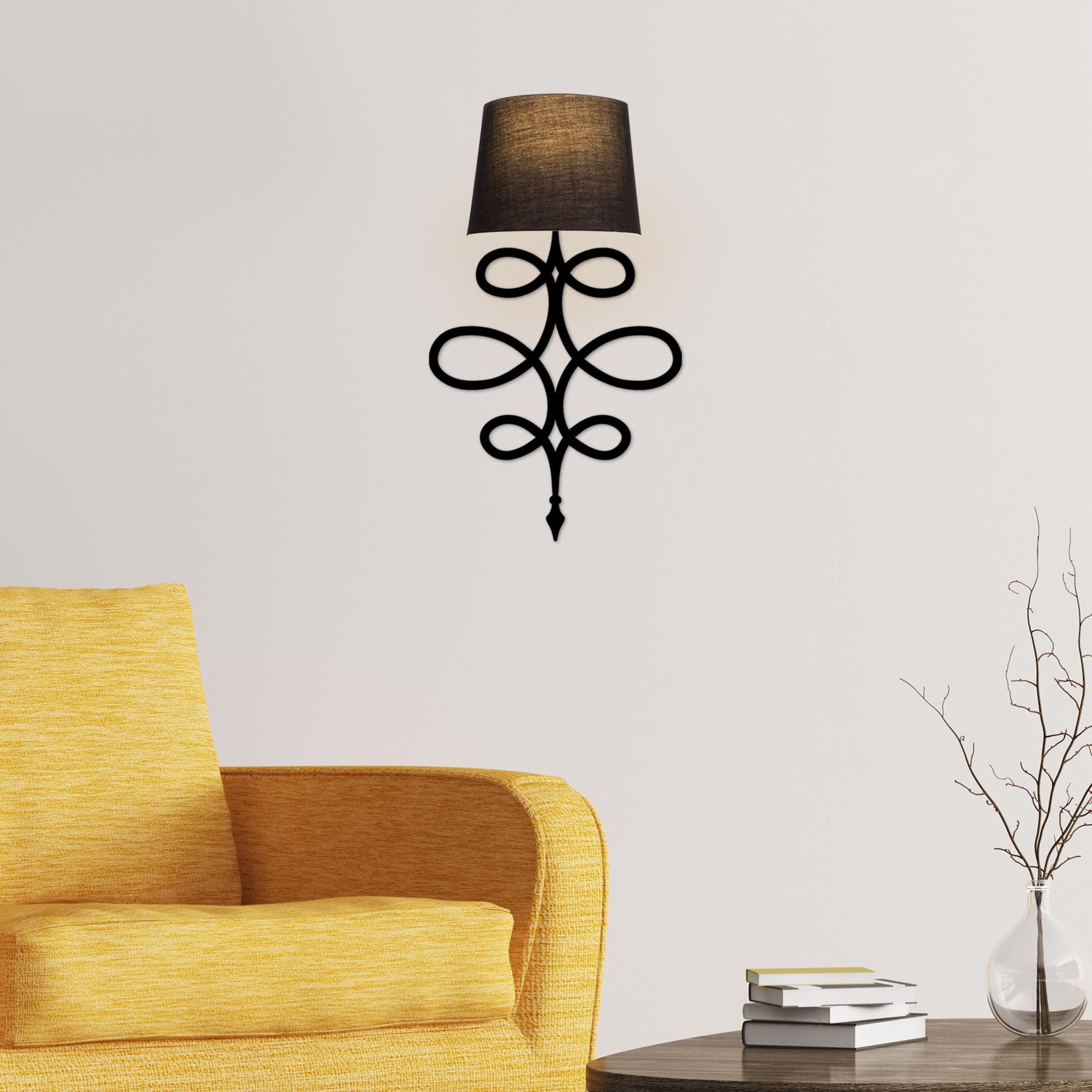 WELL HOME MOBILIARIO & DECORACIÓN Applique da parete, metallo, nero, 15 x 28 x 62, attacco e 27 max 40 w