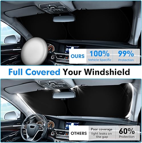 Miniatura 211 de KUST Parasol para parabrisas para Ford Fusion 2013-2020 2021, accesorios para ventana, protector de visera solar, plegable, bloquea los rayos UV