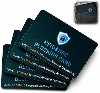 RFID Blocking Card, Credit Card Protection Blocking Card, Anti-Theft NFC Blocker Contactless, Ultra Thin Credit Card Protector, Slim NFC Blocker for Wallets,Card Blocker