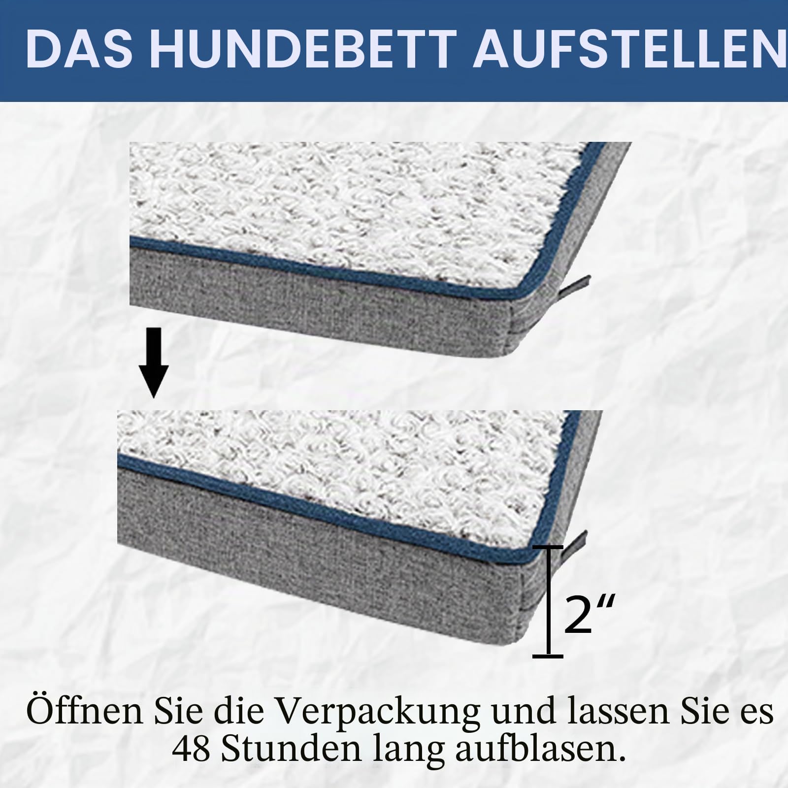 EMPSIGN Hundekissen Grosse Hunde waschbar, Hundebett Wasserdicht L 90x60x7,5cm, Hundematte Abnehmbar Bezug für Hundekäfig, Stützendes Schaumstoff-Haustierbett für Große Hunde