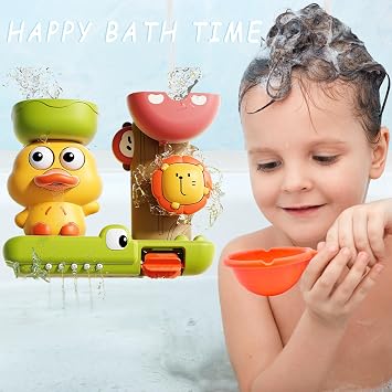 Bath Toys for 1 2 3 4 Year Old Water Toys for toddlers Girls Boys Gifts Baby Spinner Toy Duck Bath Toy for Babies kids Mould Free Bath Toys for 18+ Months and Older