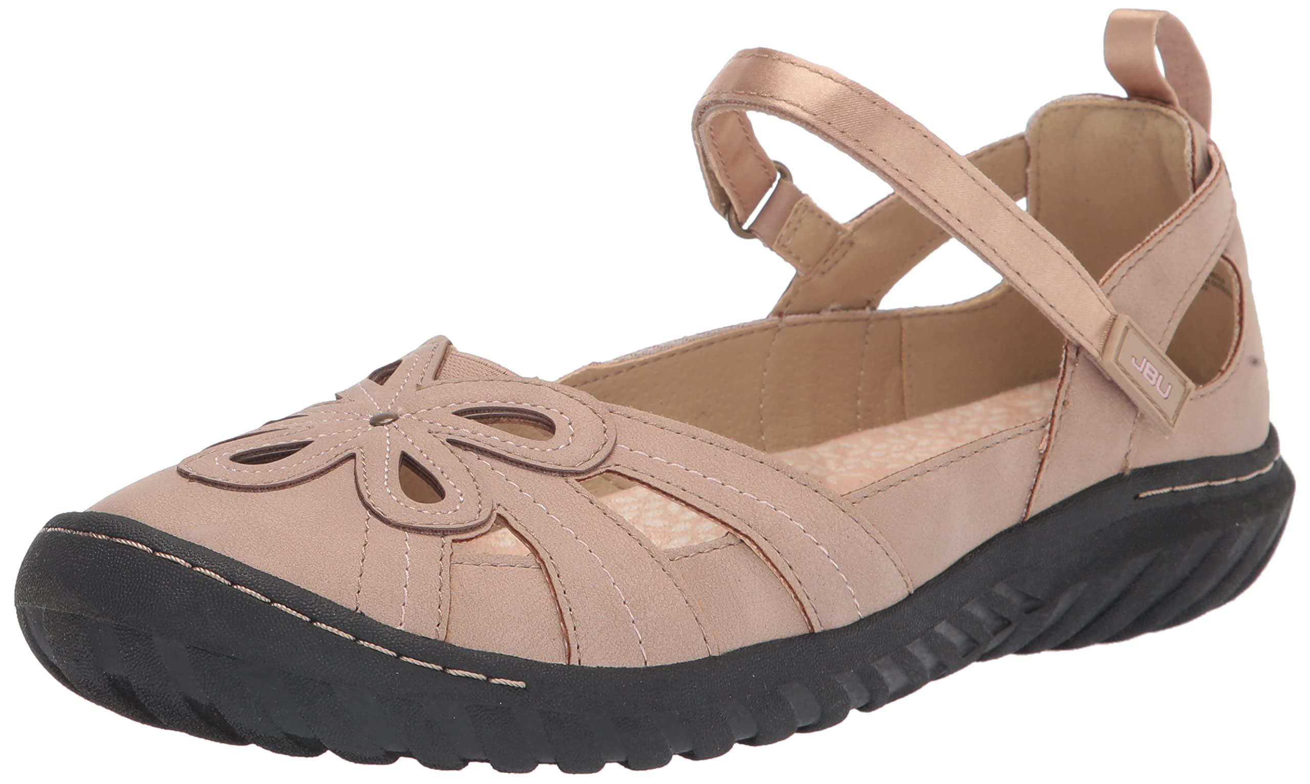 Jambu JBU Women's Magnolia Mary Jane Flat, Taupe, 8 UK