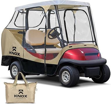 2 Person Golf Cart Enclosure 55" Short Roof, 600D Portable Transparent Driving Golf Cart Cover Storage, Golf Cart Accessories, Compatible with EZGO TXT/RXV, Yamaha, Club Car DS Precedent