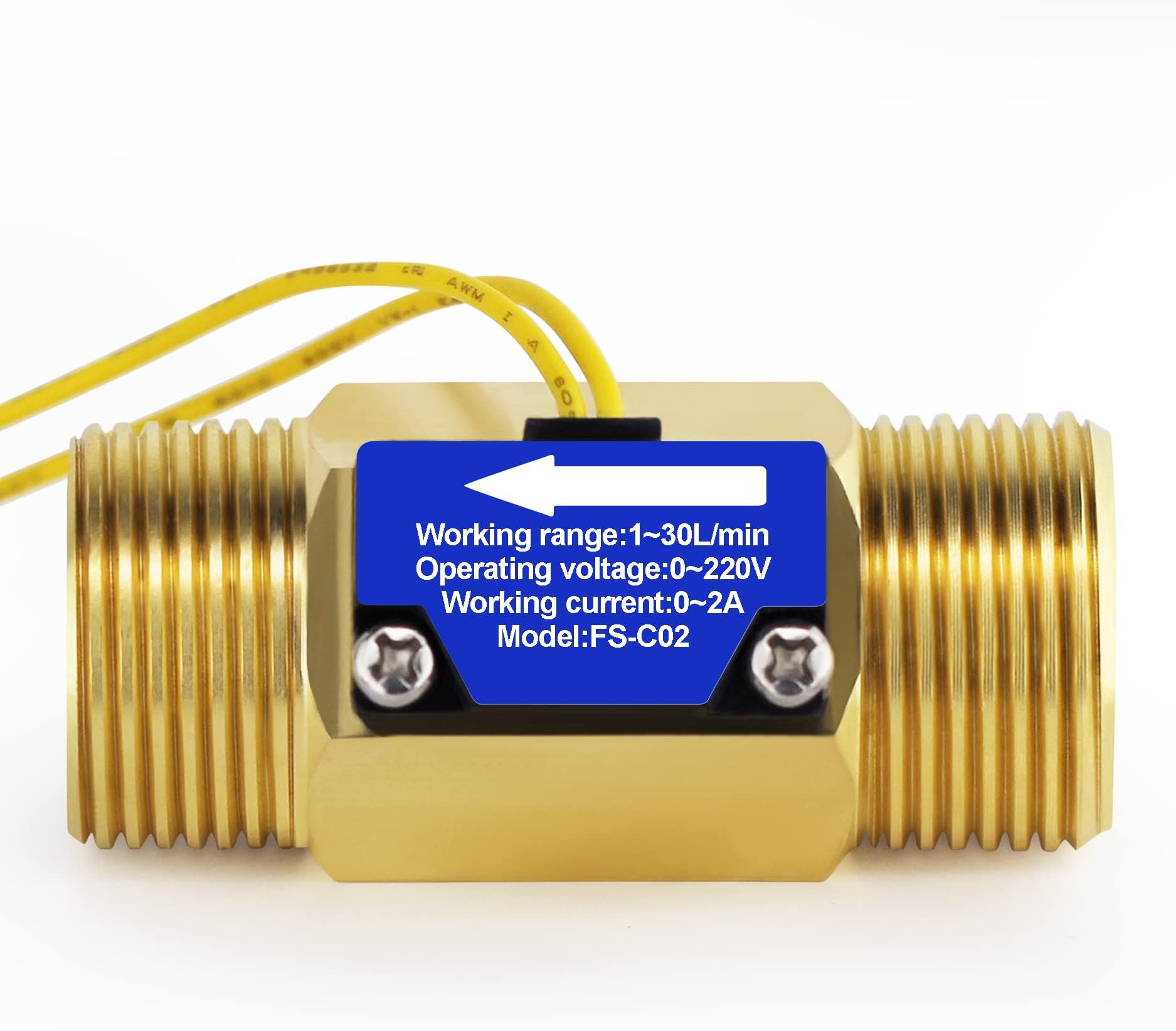 FS-C02 G3/4" Male Thread Water Flow Switch 0-2A/ 0-220V(AC or DC)