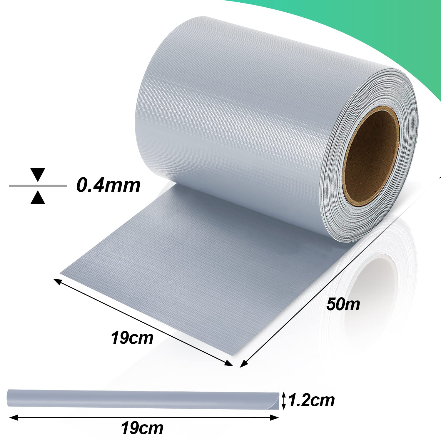 Daromigo Folia maskująca z PCW 50 m x 19 cm, w zestawie 40 klipsów mocujących, ochrona przed wiatrem, ochrona przed słońcem, ochrona przed wzrokiem, folia maskująca do ogrodzenia ogrodowego, szara