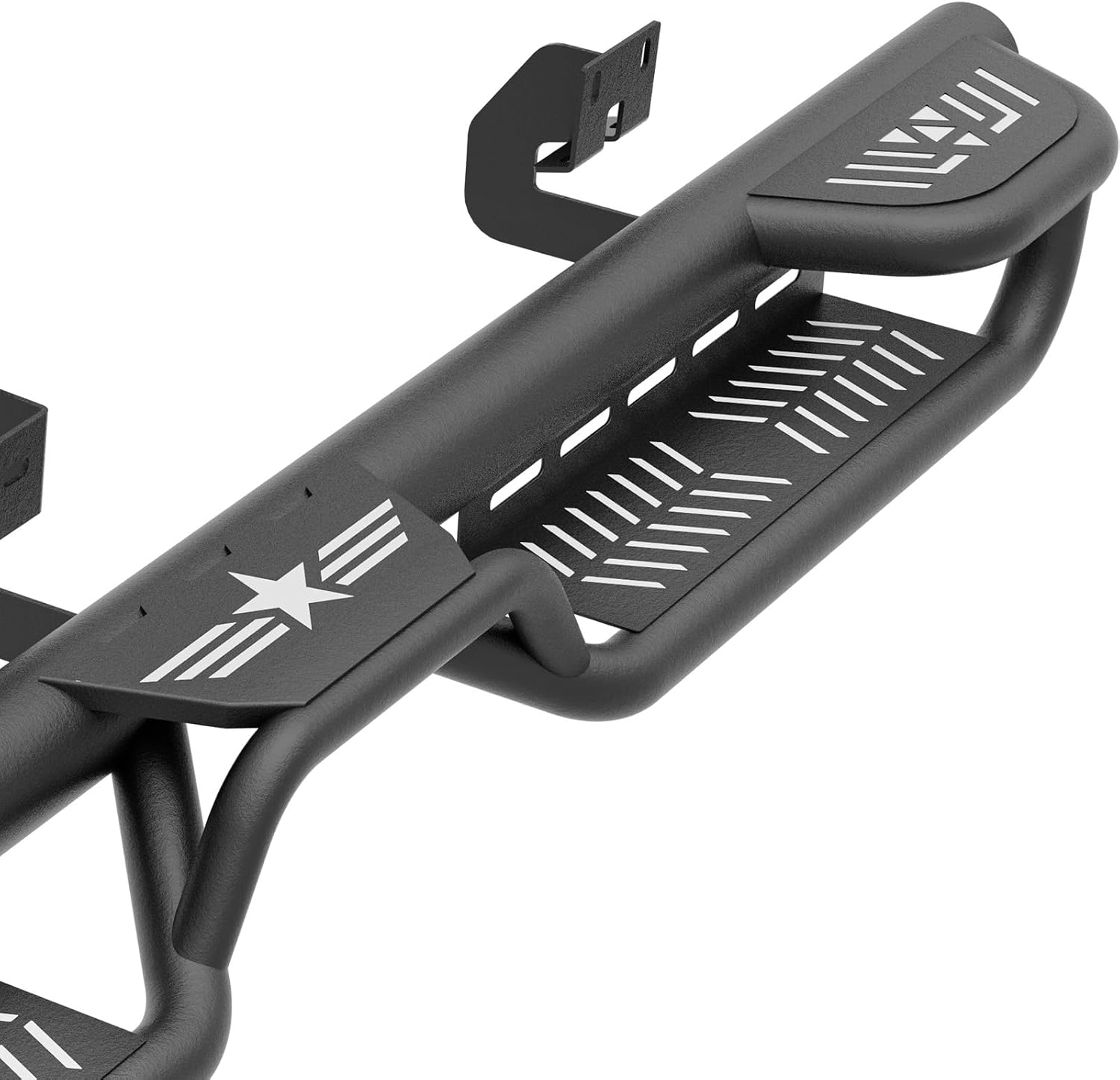 Three Raised Steps Crew Cab Running Boards Compatible with 2009-2014 Ford F150 F-150 SuperCrew Cab Super Duty Side Steps, Two Stairs Design Side Rail Nerf Bar Rock Sliders (4 Full Size Doors)