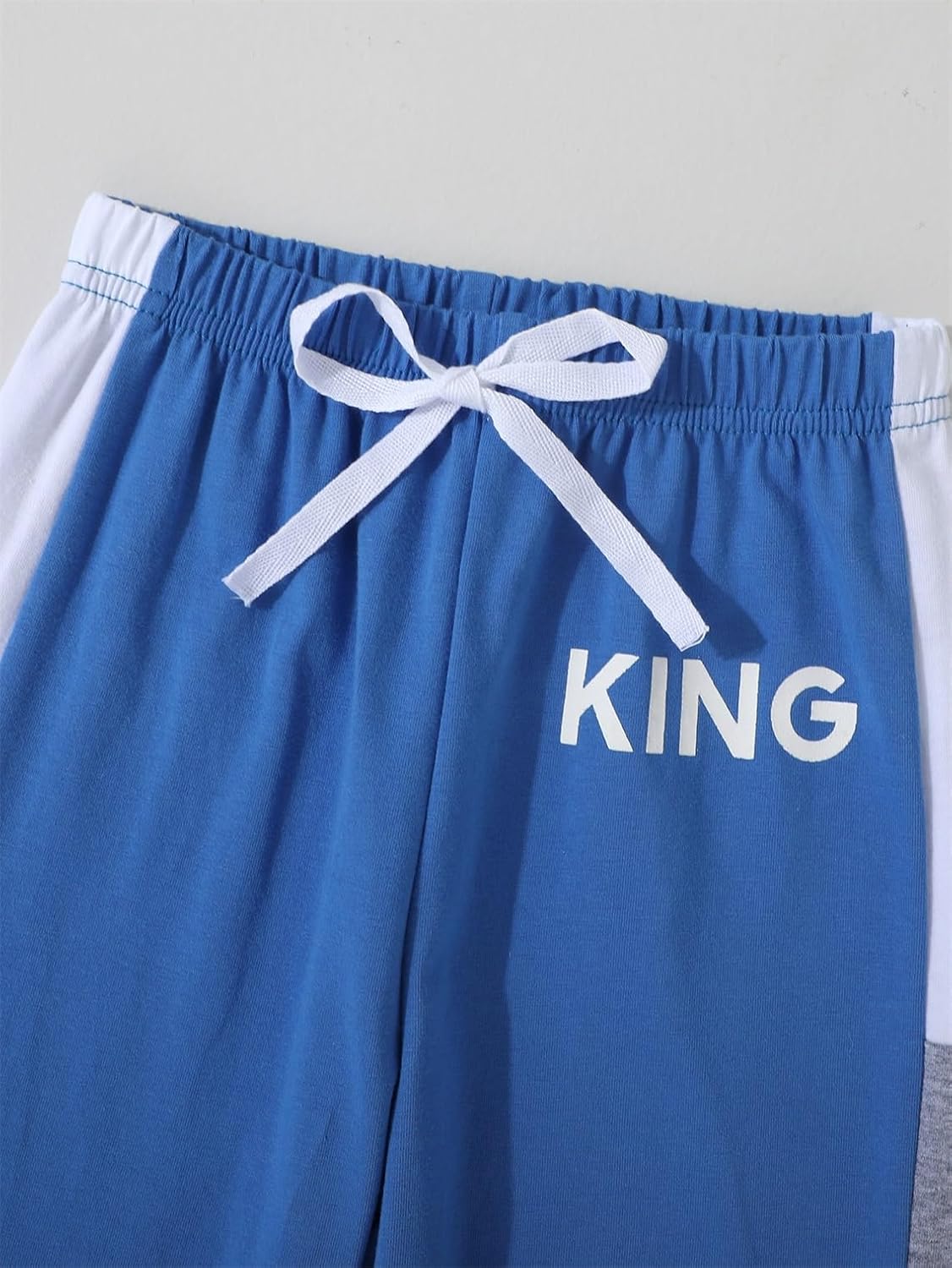 Kid Young Boy Clothes Outfits Casual Crew Neck Colorblock Short Sleeve Top 2pc Fall Pants Set - Image 8