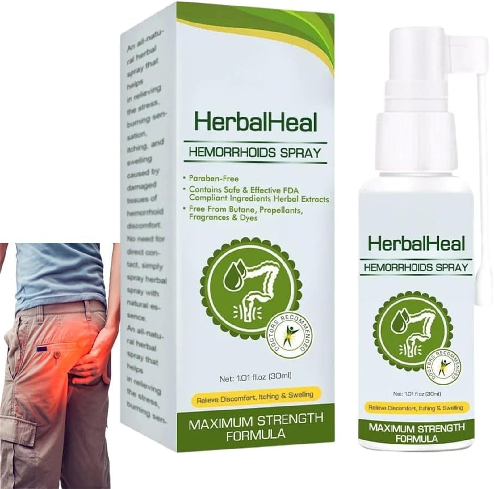 GFOUK Herbalheal Hemorrhoids Spray, Natural Herbal Hemorrhoids Spray, Hemocare Herbal Hemorrhoids Spray, Fast Relief of Hemorrhoids and Anal Fissures (1)