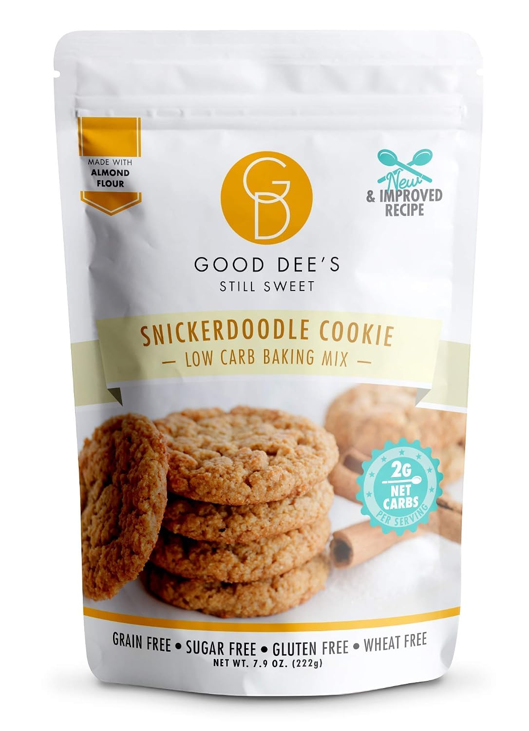 Good Dee's Snickerdoodle Cookie Mix | Keto Baking Mix | Dairy-Free, Nut-Free, Soy-Free, IMO-Free, Low Carb Cookie Mix | Diabetic, Atkins & WW Friendly (2g Net Carbs, 12 Servings)