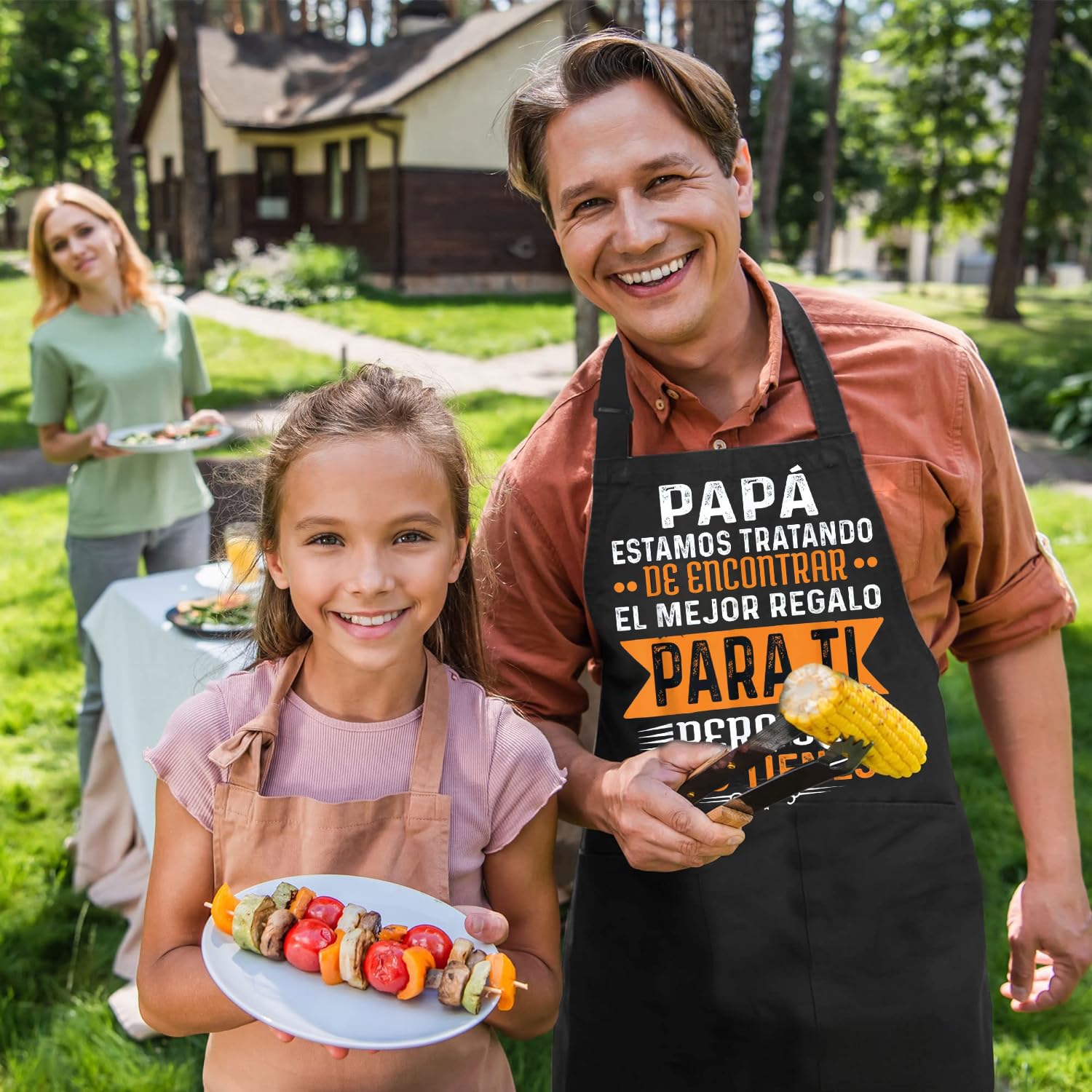 Gkmamrg Papá Delantales de Cocina - Regalo para Papá Padre- Delantal ajustable Delantales de chef para cocina, barbacoa, restaurante de jardinería, barbacoa, café Regalo Pere