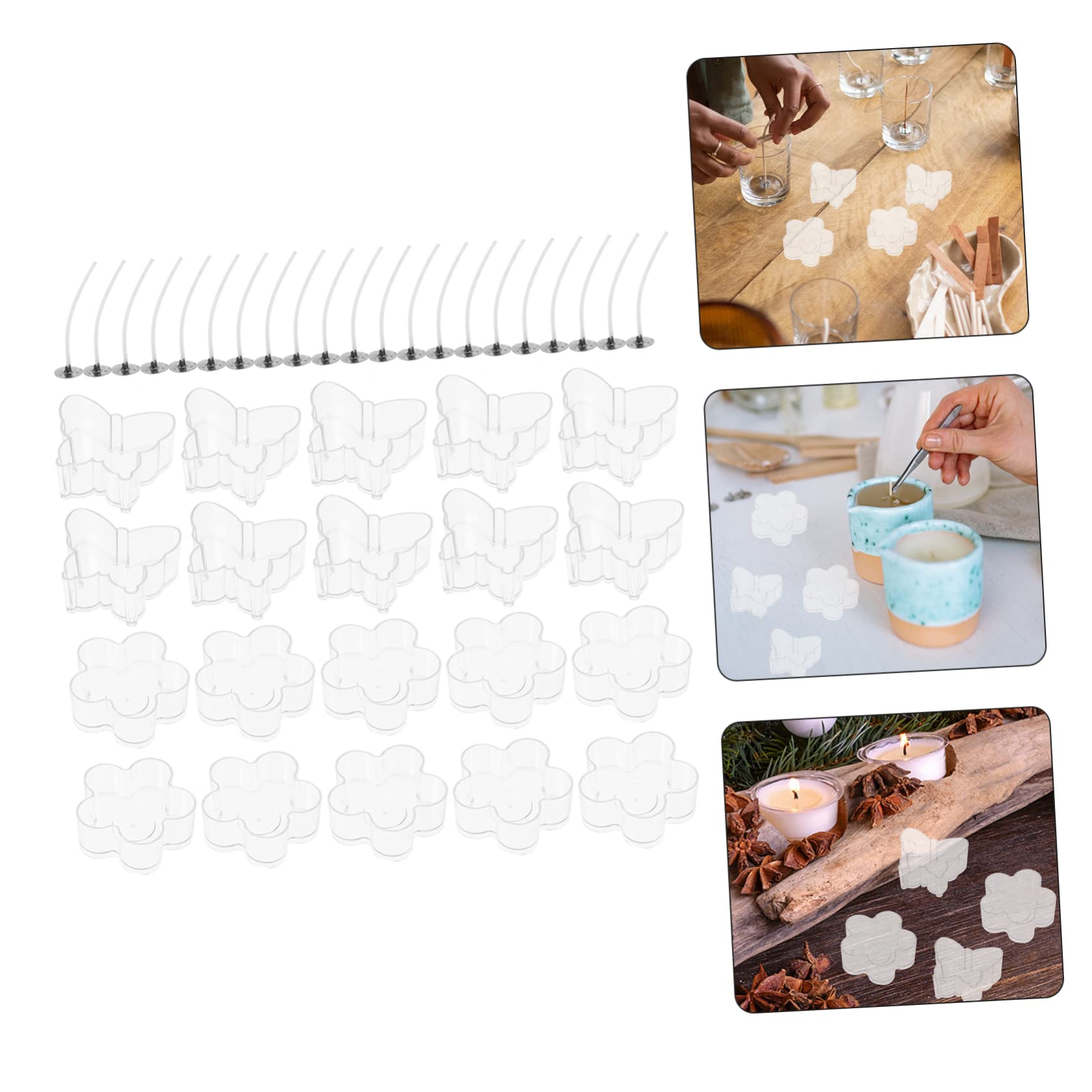 STOBOK 3sets Vasetti per Candele Riutilizzabili con Stoppini Contenitori per Candele Fai da Te Plastica per Matrimoni e Occasioni Speciali