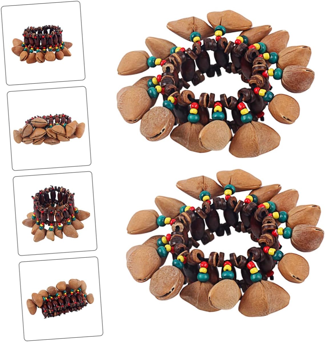 VICASKY 6pcs African Drum Bell Handbell Wrist Bracelets Lightweight Percussion Instrument for Fun and Cheerful Atmosphere Design Delicate Details Easy to Wear and Store