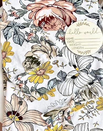 Miniatura 3 de Baybou Conjunto de bata y envoltura a juego para mamá y yo, manta de envoltura para bebé, 5 piezas, bata de hospital (floral vintage, SM)