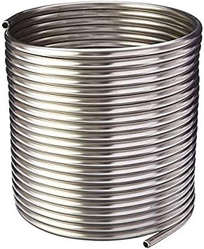 Stainless Steel Heat Exchange Coil - Type 316, 3/8" x 50, for HERMS, DIY Jockey Box Hydroponics and More