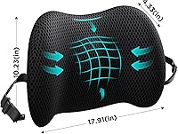 Vista 6 de Almohada de apoyo lumbar para silla de oficina, coche, almohada lumbar para aliviar el dolor de espalda baja, cojín de espuma viscoelástica
