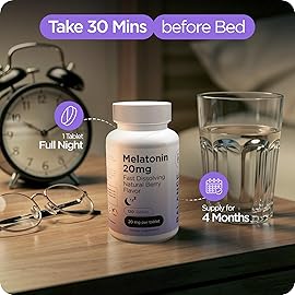 Balancebreens Melatonin 20mg Fast Dissolve Tablets - High Potency, Fast Acting, Natural Sleep Support - Sleep Aids for Adults - Non-Groggy, Drug-Free Formula - 120 Sleeping Pills