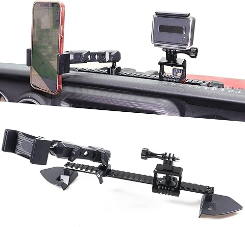 JL Soporte de teléfono para cámara de acción para Jeep Wrangler JL 2020-2023 Gladiator JT 2020-2023 Soporte de riel deslizante para teléfono celular