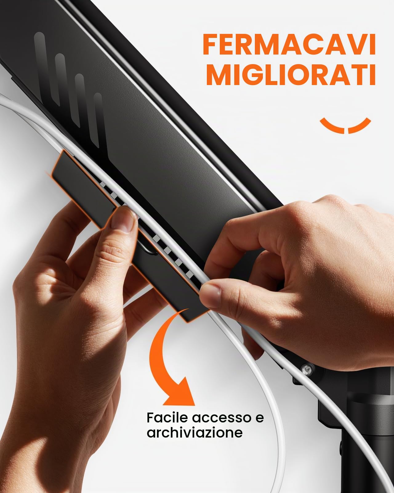 ErGear Braccio Monitor Doppio Verticale, Supporto Schermi 13-32″, fino a 9kg per Braccio, Maggiore Stabilità con Morsetto a C Integrato, Gestione dei Cavi Migliorata, VESA 75x75/100x100 mm, Nero