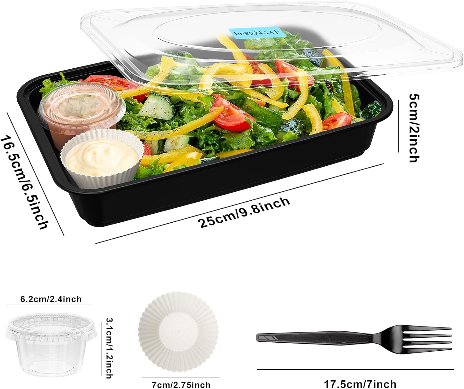 20 Pack(122 Pcs) Food Containers with Lids, 38 oz Reusable Meal Prep Containers Microwave Freezer Dishwasher Safe, To Go Food Container, Take Out Food Storage - Image 2