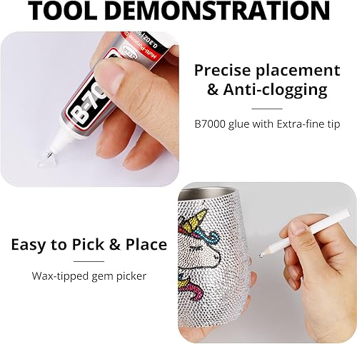 Miniatura 4 de 10000 piezas de perlas planas de marfil con kit de pegamento para manualidades de abalorios, calzado, arte de uñas y decoración, tamaños mixtos de 2