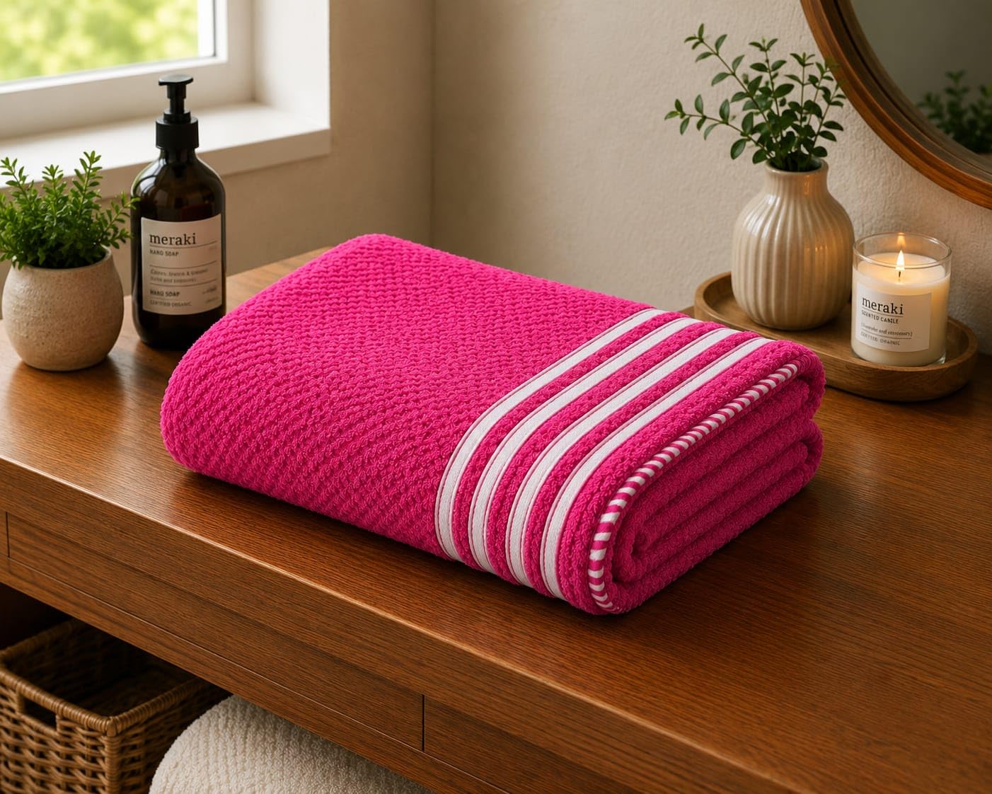 Kiyro 100% Cotton Towels for Bath | Towels for Bath Large Size Bath Towel - Soft & Absorbent | 450 GSM | 1 Piece Bath Towel for Men/Women | Urban Comfort | 70 cms x 140 cms - Maroon-image-33