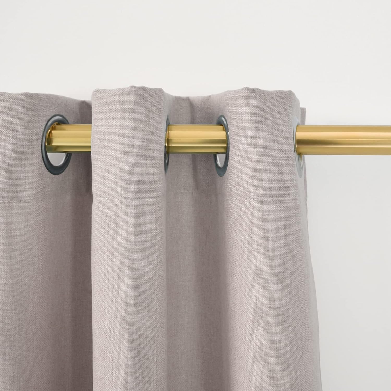 UPOPO Beige Curtains Linen Textured 92 inches Long Privacy Semi Sheer Living Room Divider Bedroom Kitchen Basement Sliding Glass Door Window Treatment Patio Curtain 2 Panels Drapes Grommet Top