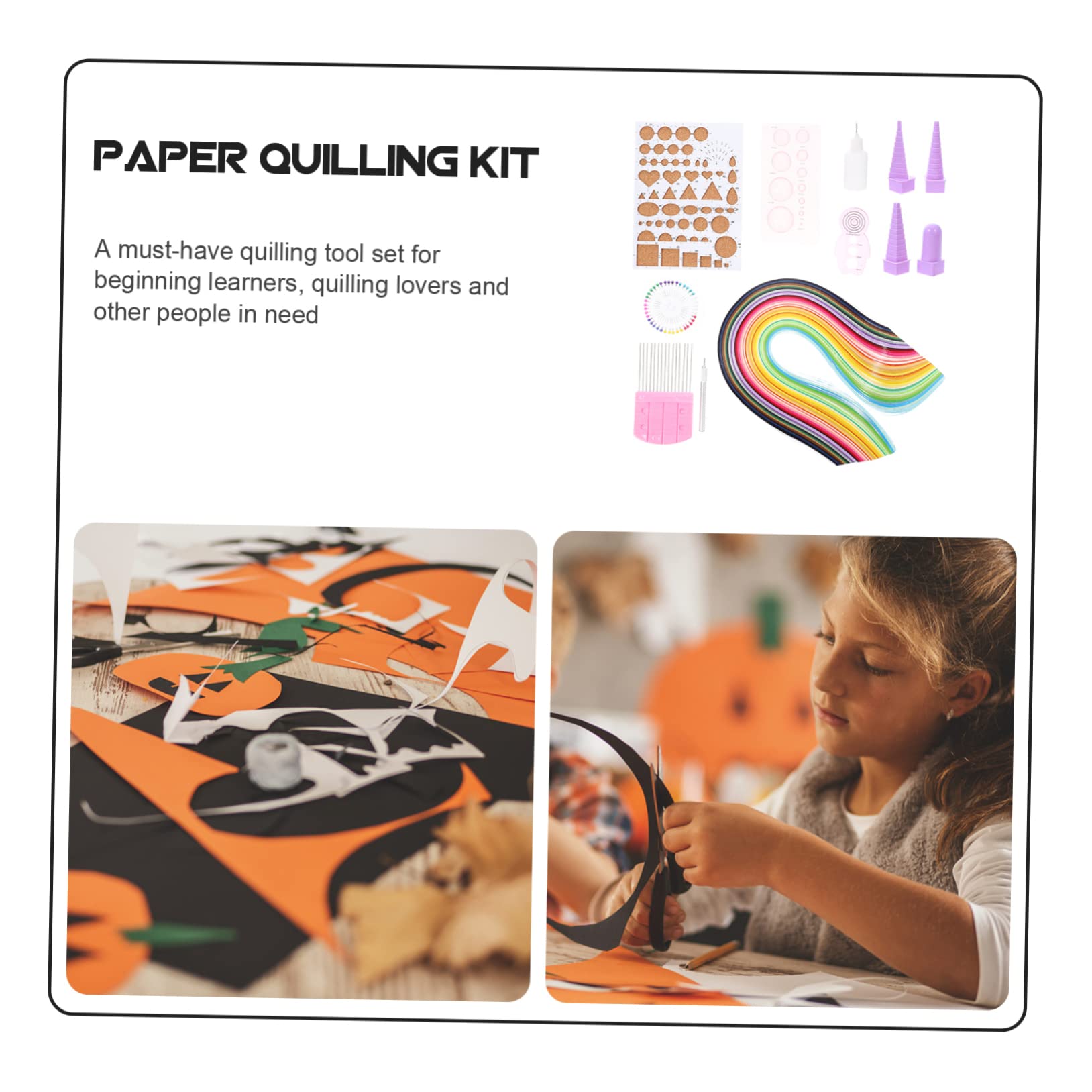 HOMSFOU Paper Quilling Diy Werkzeug Set Farben Papierstreifen Bastelset für Handgemachte Dekorationen Scrapbook Verzierung Anfänger Geeignet