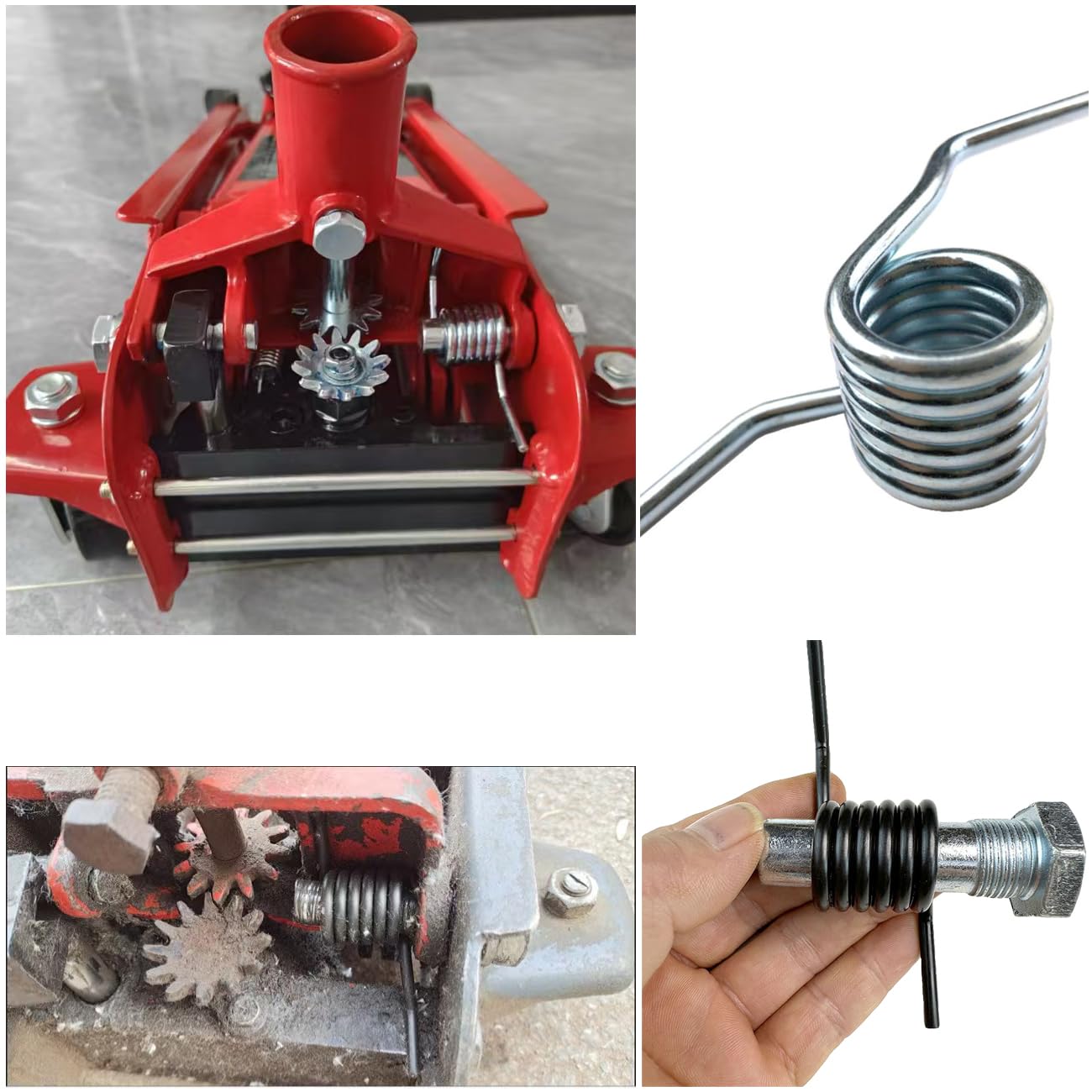 Zestaw 4 zapasowych podnośników hydraulicznych do podnośnika samochodowego, 3 tony, sprężyna naprężeniowa do wózków hydraulicznych, wytrzymały podnośnik podłogowy, niskoprofilowy, z kółkami, do