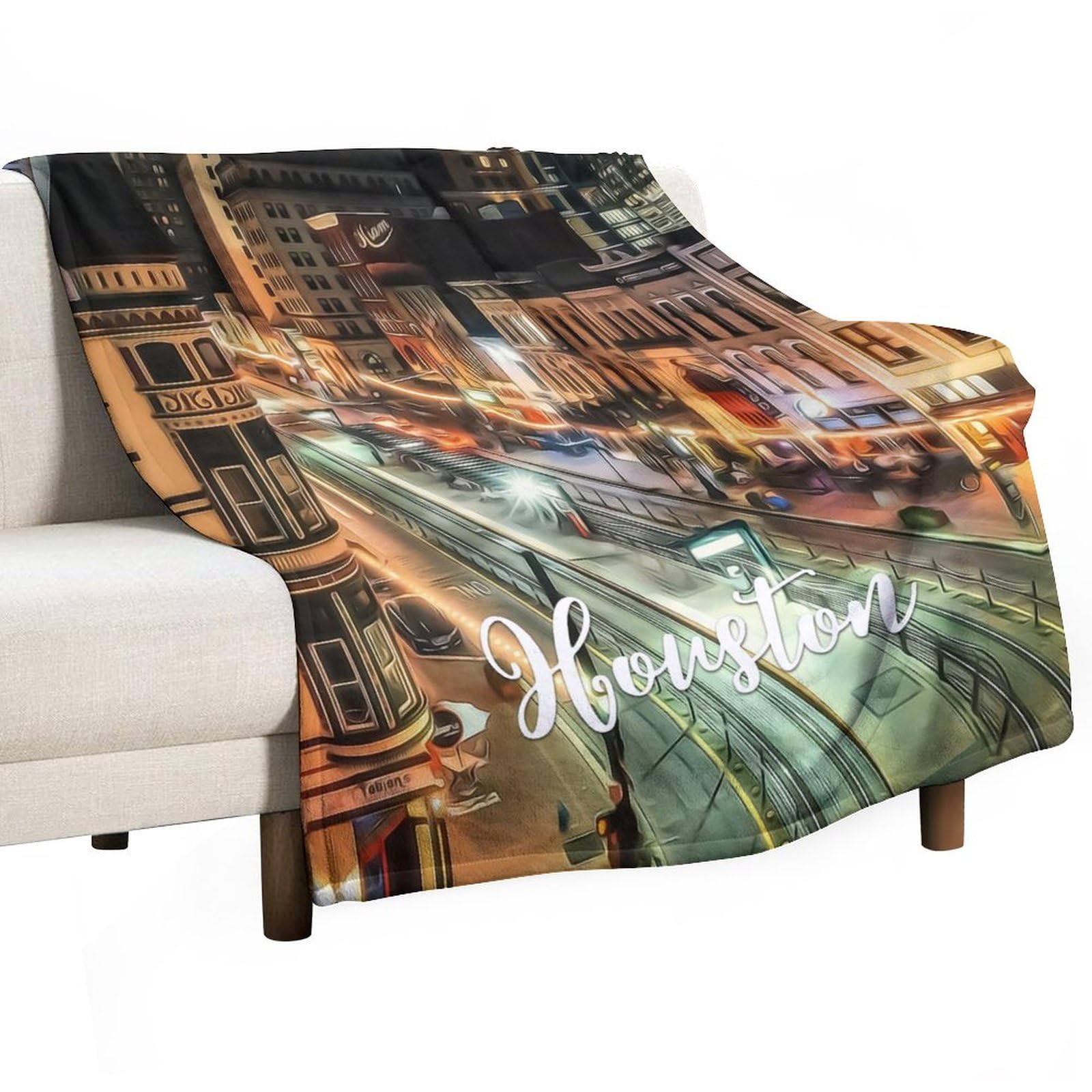 Manta de forro polar de Houston para tardes de sofá y decoración en el salón