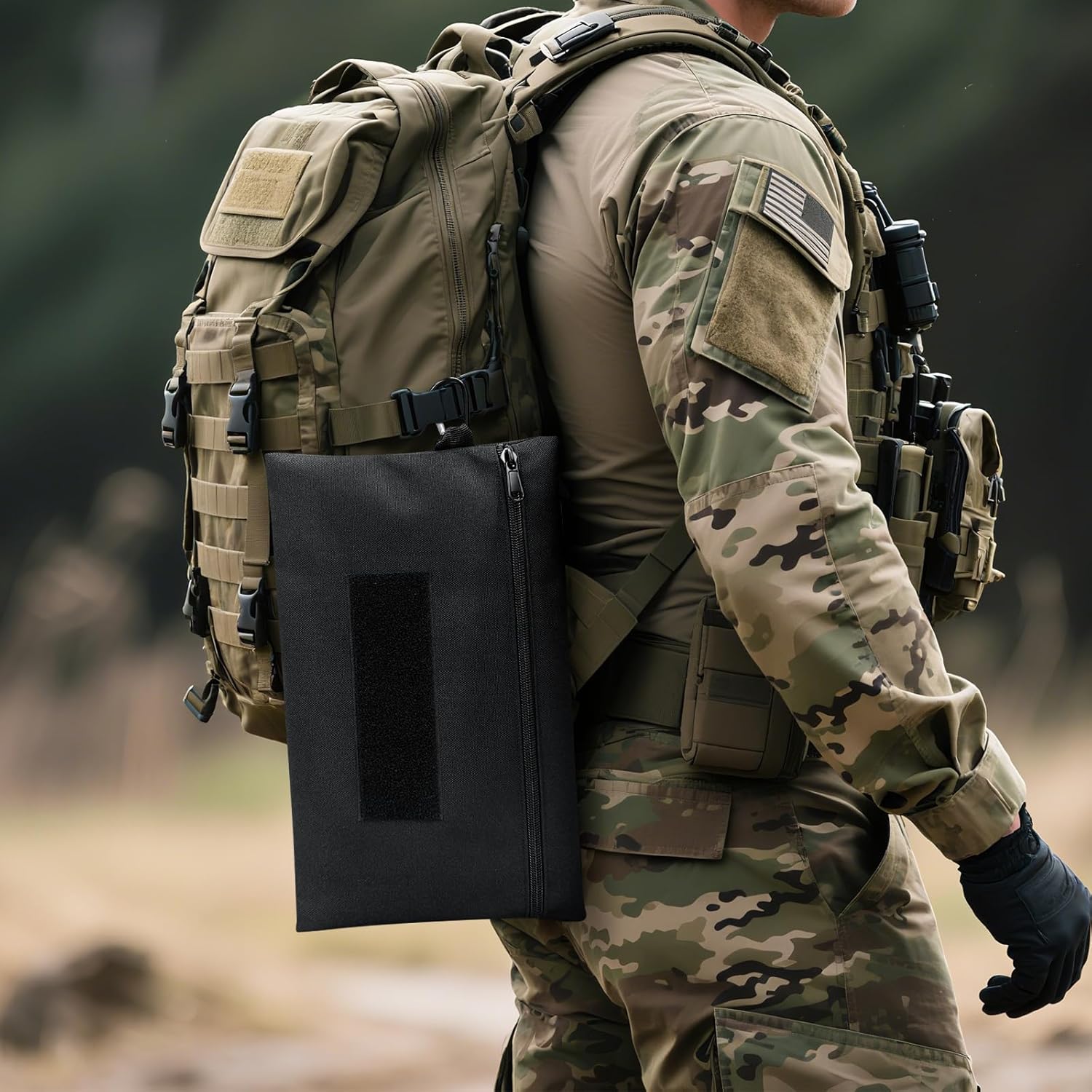 Faylapa 3 Pack Tactical Tool Zipper Pouch Bag with Carabiner, Utility Admin Storage Pocket Small Carrying Kit Accessories for Chest Rig, Hanging Pouches Backpack Accessories Pouch - Image 8