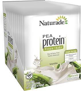 Naturade Pea Protein Supplement, Vanilla, 12 Count, 15.6 Ounce