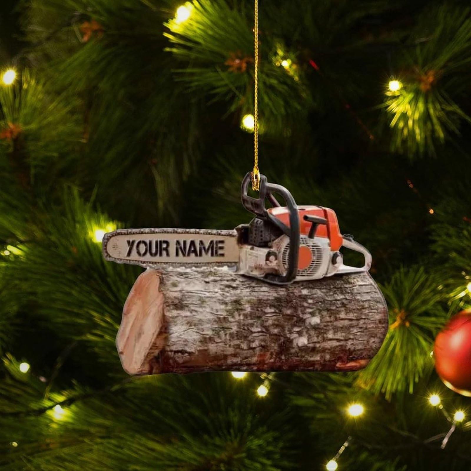 Luckluccy Personalized Arborist Ornaments,Arborist Ornament,Carpenter Ornaments Woodworking Woodworker Logger Lumberjacks Tree Climber Ornament(style 3)