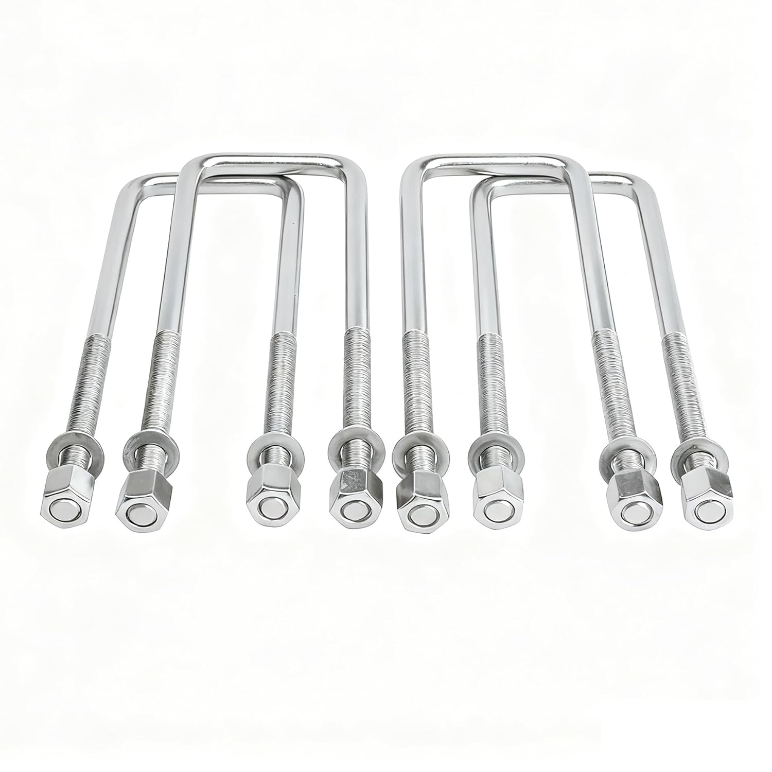PartsFlow 12.5" Long 2.5" Wide Leaf Springs Square U-Bolts Compatible with Chevrolet Silverado 1500 GMC Sierra 1500 C1500