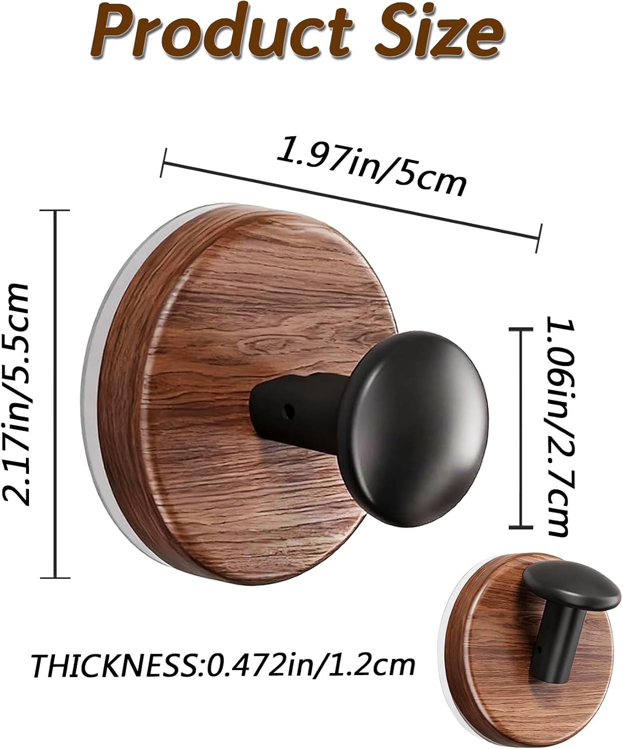 2Pcs Suction Cup Hooks, Vintage Wall Mounted Hooks, Suction Cup Towel Hook for Bathroom Shower, Wreath Hook, Reusable No Nail Hook for Hanging Coat Keys Robe Bags, Festival Ornaments Hanger image 2