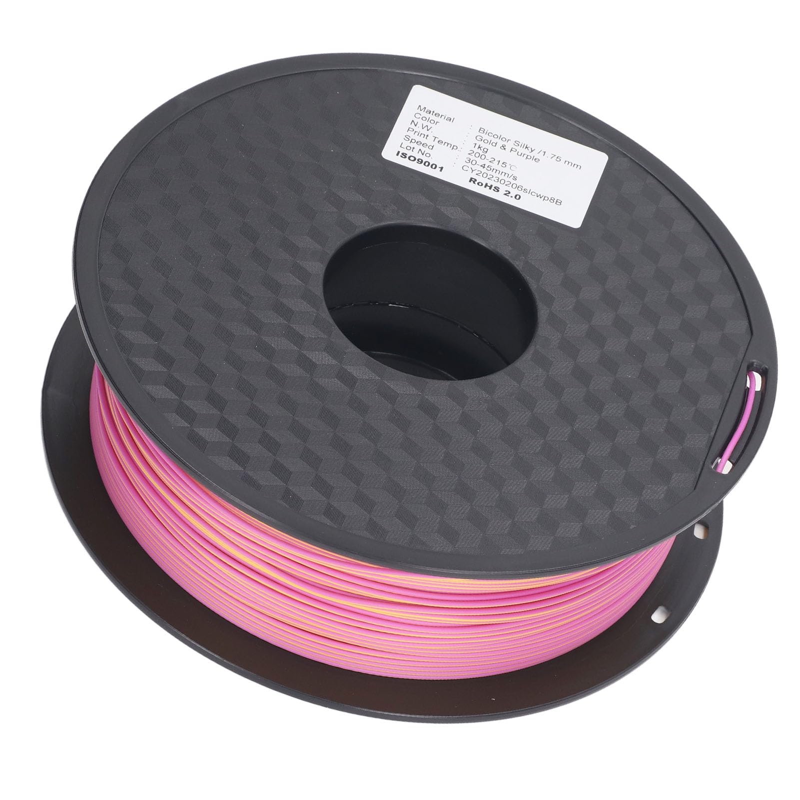 Tricolor PLA Filament do druku 3D 1,75 mm Złoty Zielony Fioletowy Biodegradowalny Gładki druk Wytrzymały, mocny Kompatybilny z większością drukarek