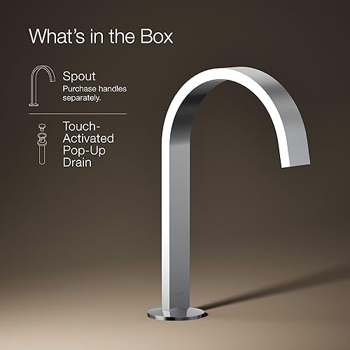 Miniatura 14 de Kohler 77968-CP Components - Caño para fregadero, cromo pulido