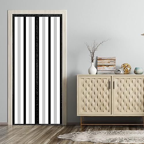 Miniatura 9 de Cortina de puerta aislada, cubierta térmica magnética para puerta, puerta con cierre automático, puerta magnética manos libres para patio, cocina,
